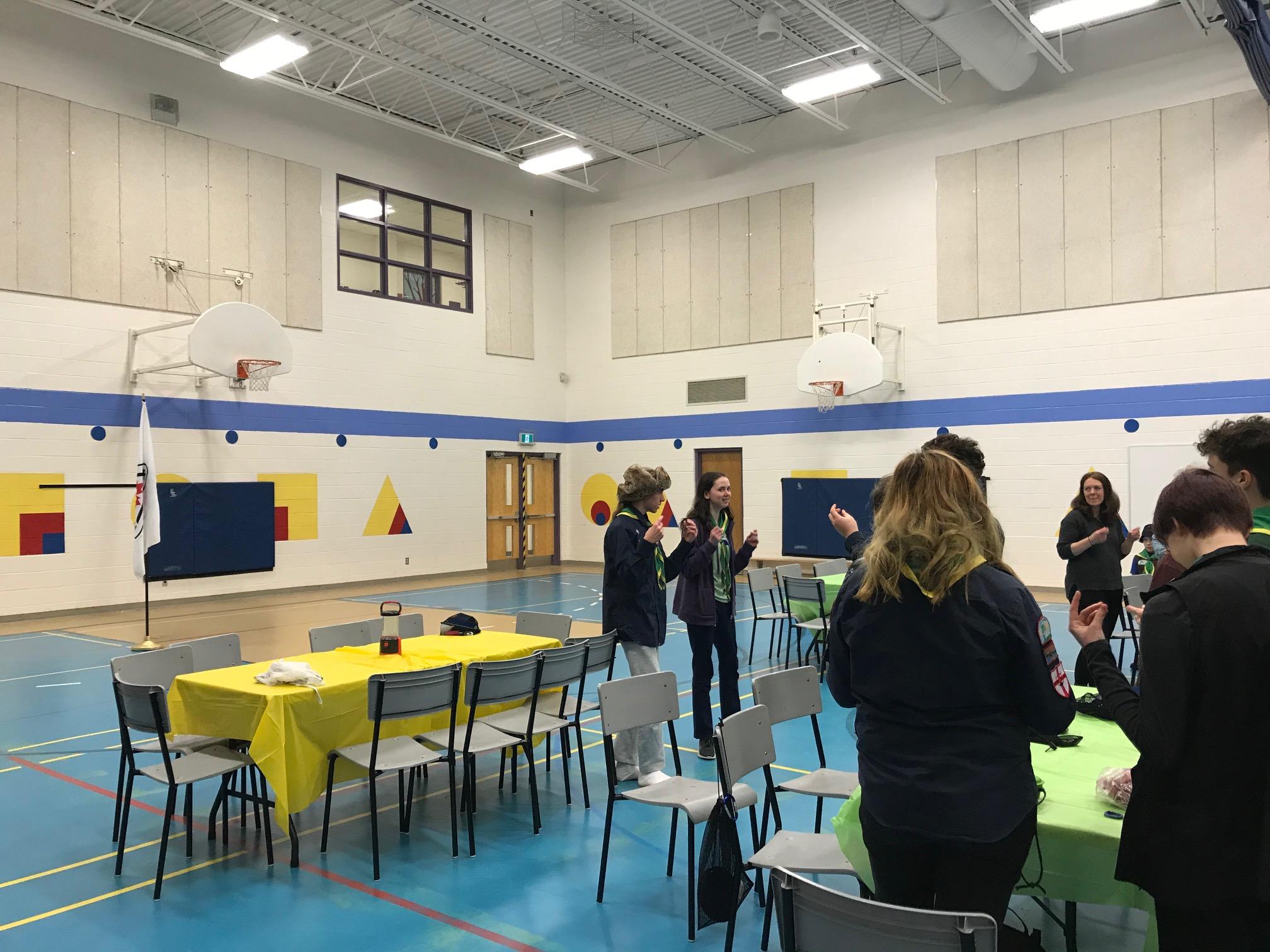 Baden Powell Banquet prayer 2 Patrick and Finoa leading Johnny Appleseed